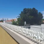Double horizontal wall top spikes