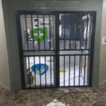 Front door ssecurity swing gate with side panel